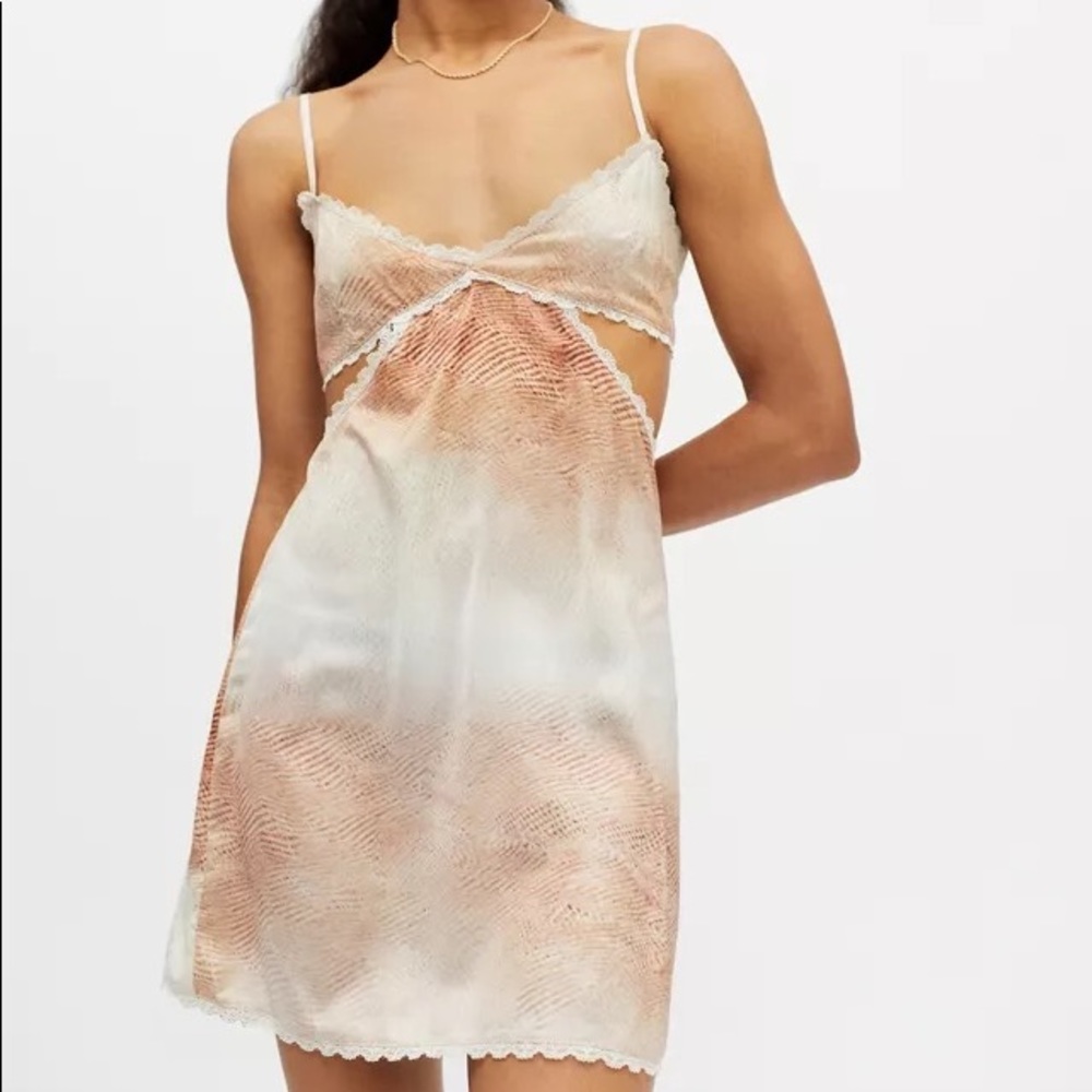 Lioness Cream Satin Mini Slip Dress - Picture 4 of 12